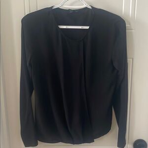 Theory Black Draped Front Women's Top